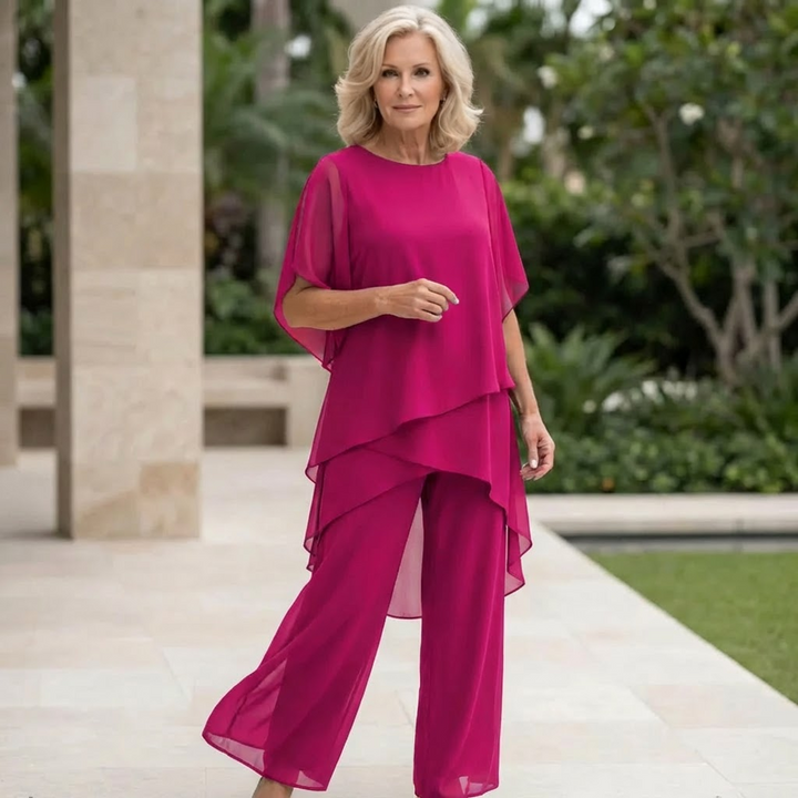 Costume con pantaloni palazzo drappeggiati Donna | Eleganza Fluida & Linea Slanciata