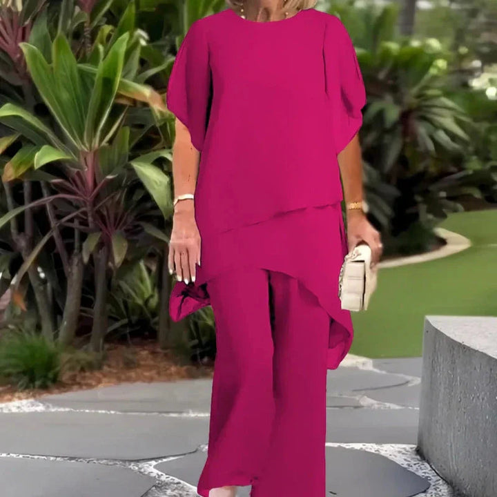 Costume con pantaloni palazzo drappeggiati Donna | Eleganza Fluida & Linea Slanciata
