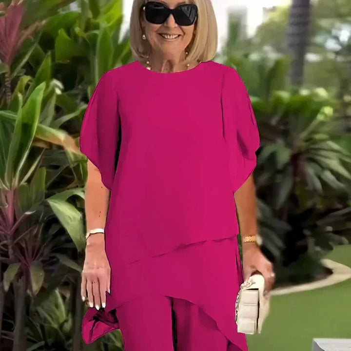 Costume con pantaloni palazzo drappeggiati Donna | Eleganza Fluida & Linea Slanciata