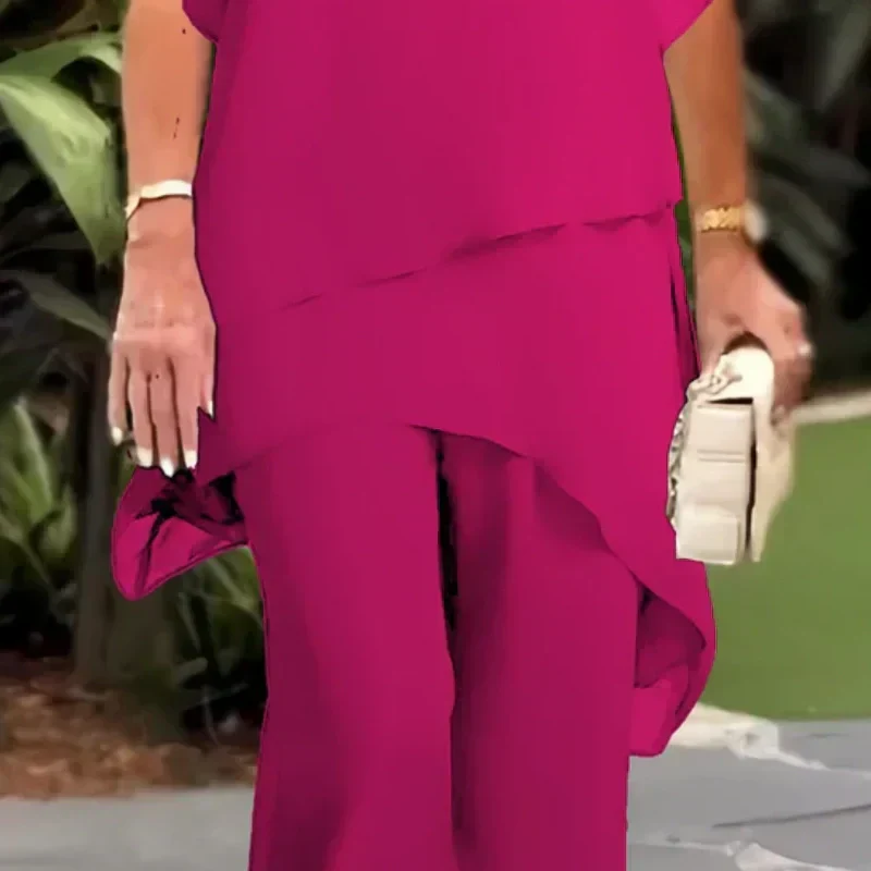Costume con pantaloni palazzo drappeggiati Donna | Eleganza Fluida & Linea Slanciata