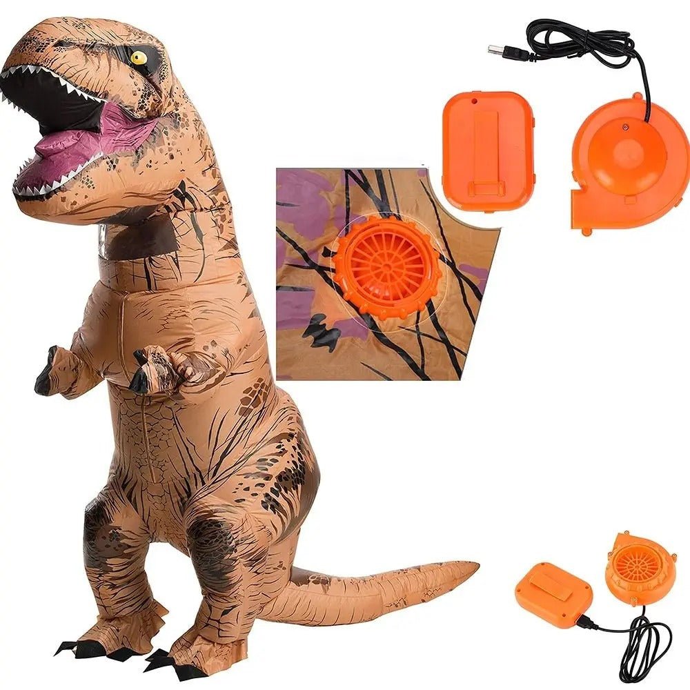 Costume Uomo Gonfiabile Dinosauro T-Rex Taglia Feste - Vesarelli