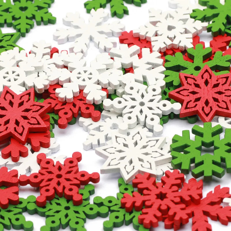 CraftyWinter | Decorazioni a forma di fiocco di neve in legno bianco per l'albero di Natale 3