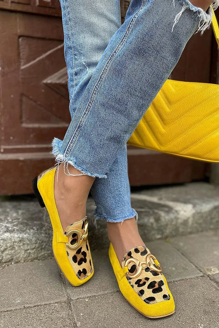 Crelon | Eleganti Mocassini Donna Animalier Gialli 1
