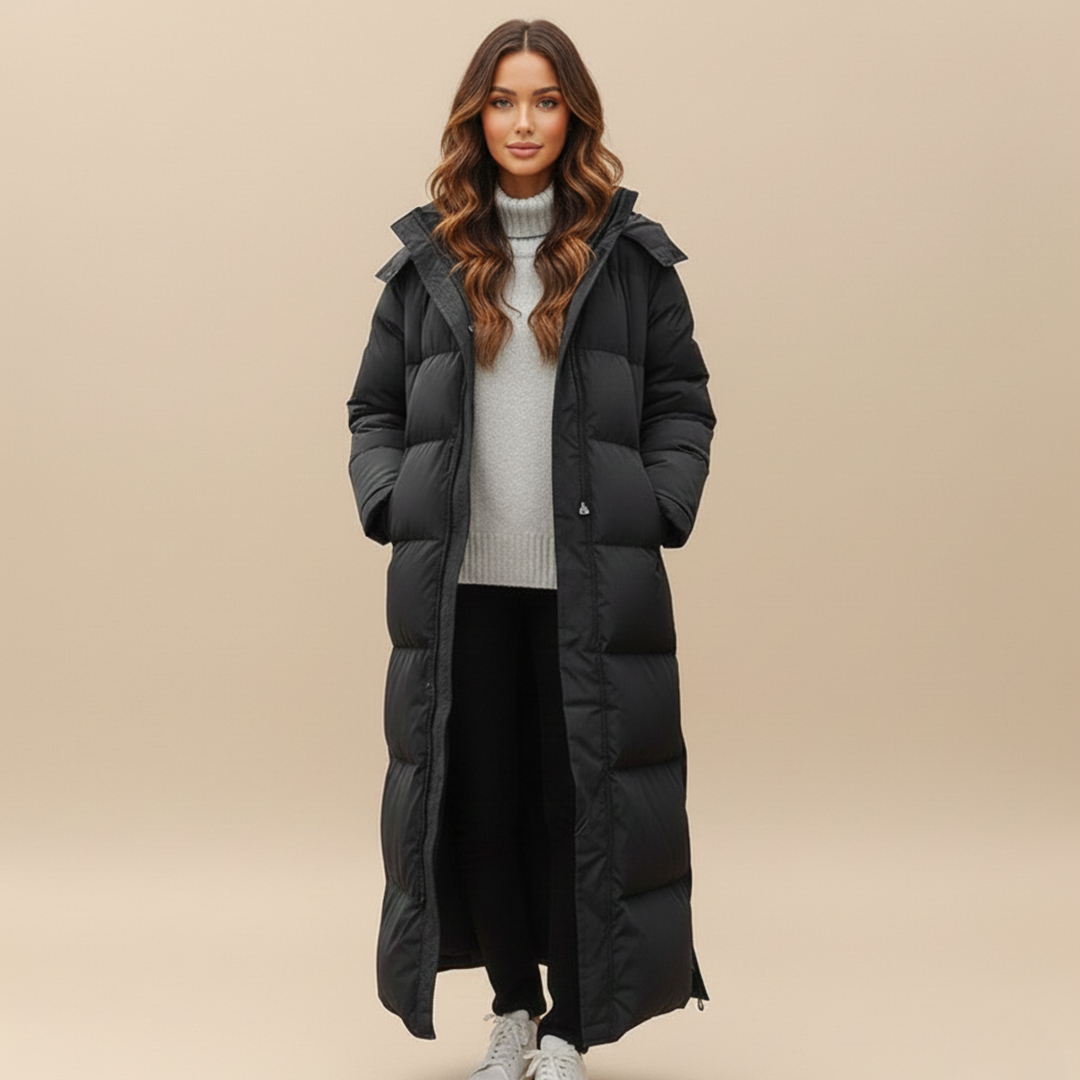 Crisella | Cappotto Nero Lungo Donna – Elegante, Caldo &amp; Versatile 1