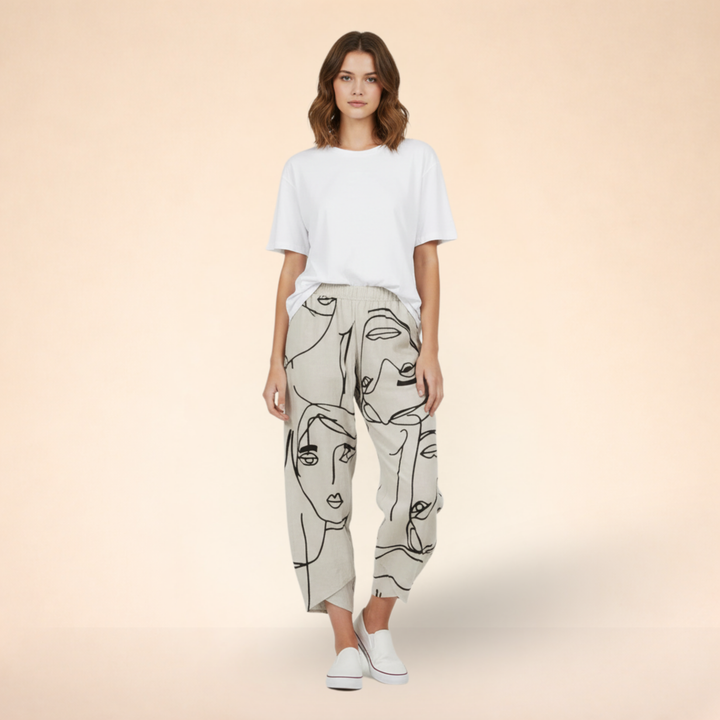 Pantaloni Donna Eleganti in Tessuto Morbido Vestibilità Comoda - Vesarelli