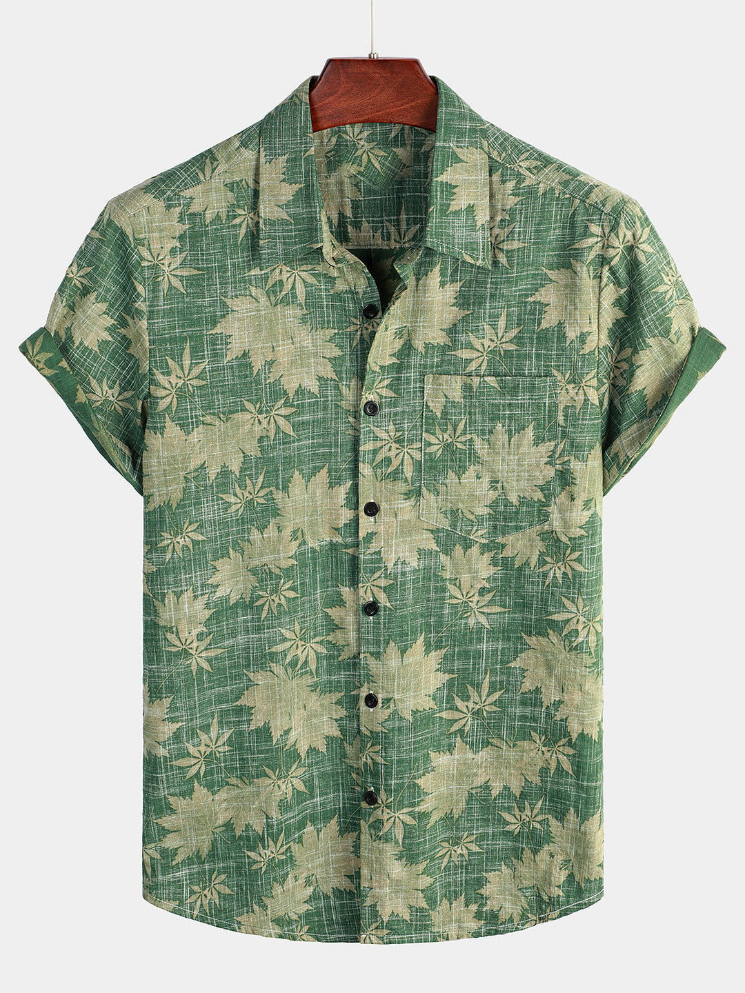 Camicia Uomo Cotone Maniche Corte Stile Hawaiano