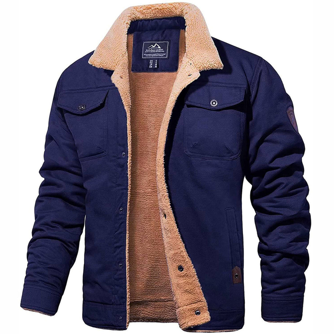 Giacca Cargo Uomo con Fodera Sherpa Calda Isolante