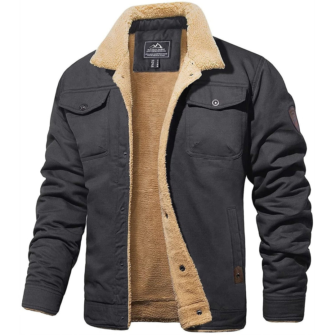 Giacca Cargo Uomo con Fodera Sherpa Calda Isolante