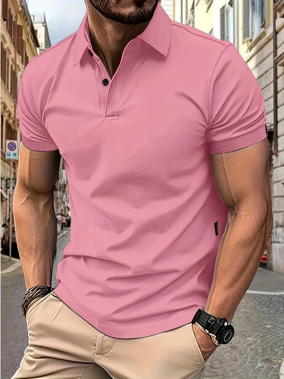 Polo Uomo Classica Cotone Colletto Elegante