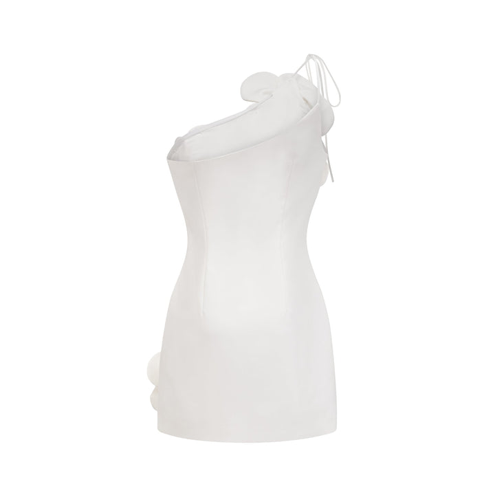 Abito Mini Donna in Tessuto Floreale Spalle Scoperte