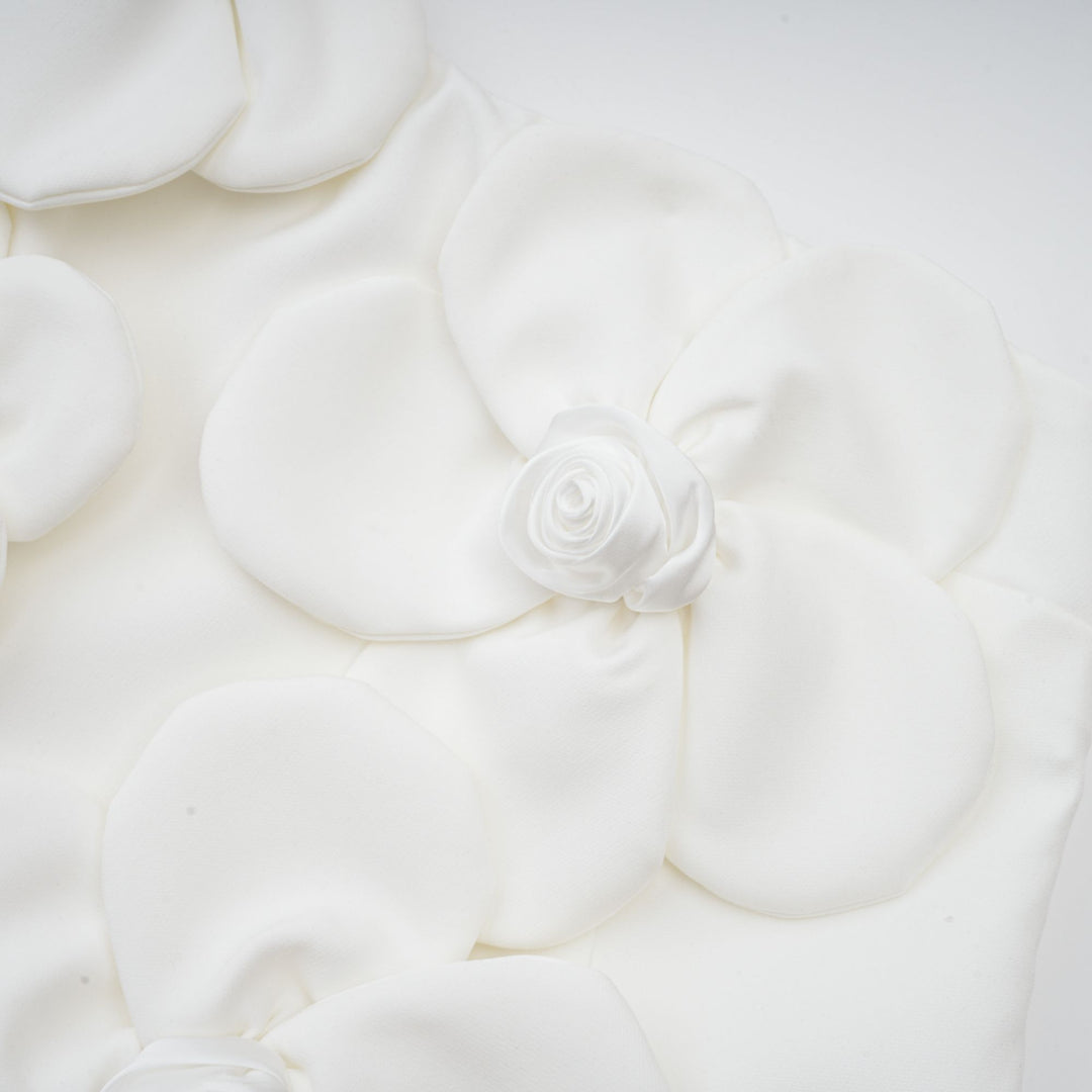 Abito Mini Donna in Tessuto Floreale Spalle Scoperte