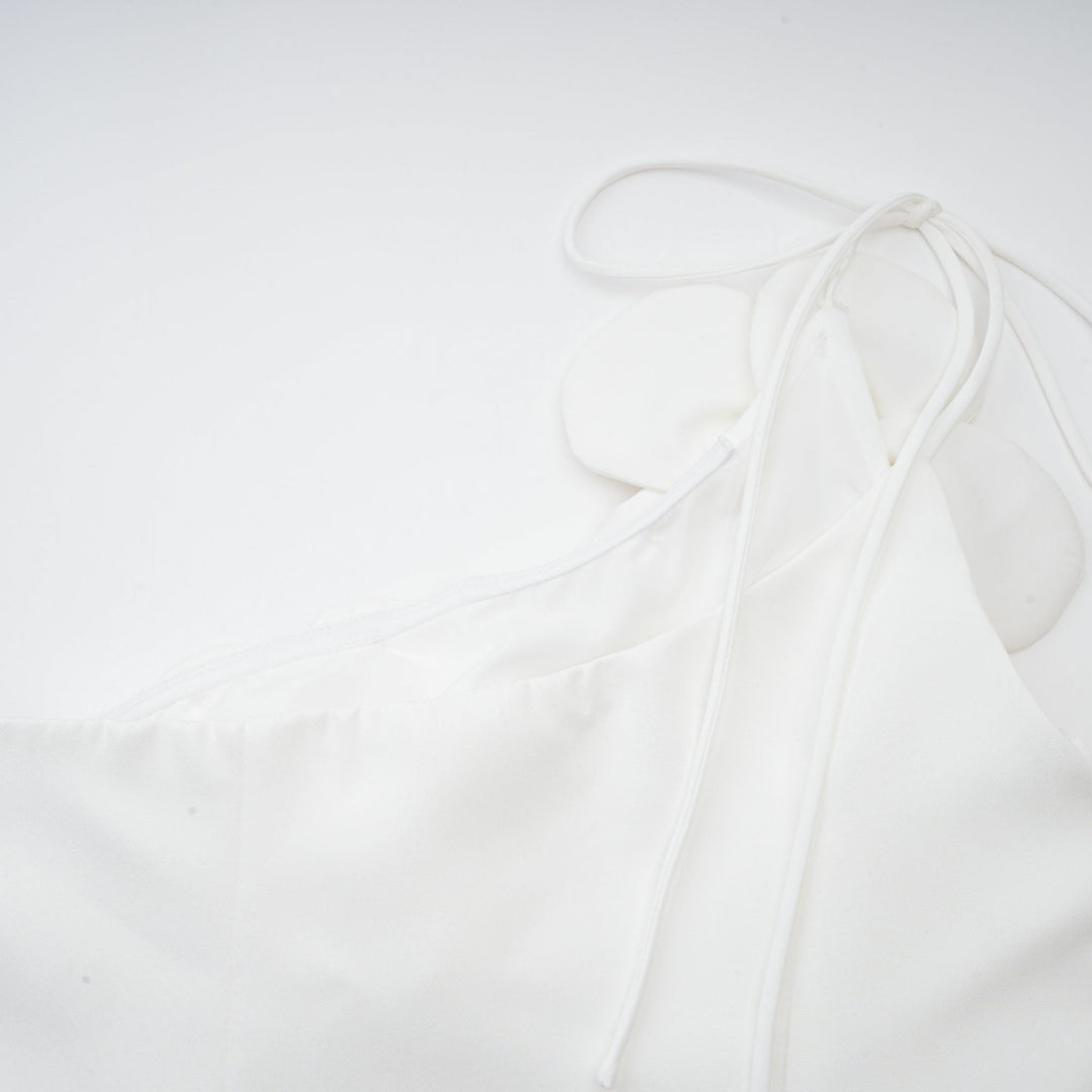 Abito Mini Donna in Tessuto Floreale Spalle Scoperte
