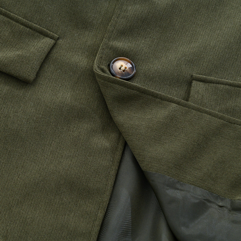 Cappotto Corto Uomo in Velluto a Coste Slim Fit Collo Alto