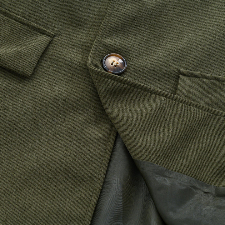 Cappotto Corto Uomo in Velluto a Coste Slim Fit Collo Alto