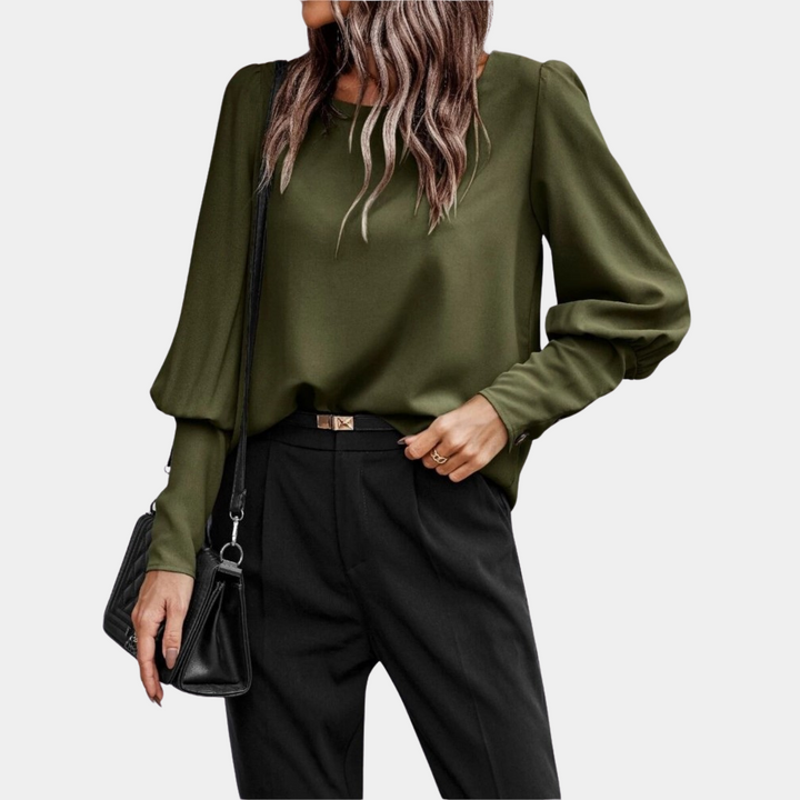Blusa Donna Maniche Lunghe a Palloncino Stile Elegante - Vesarelli