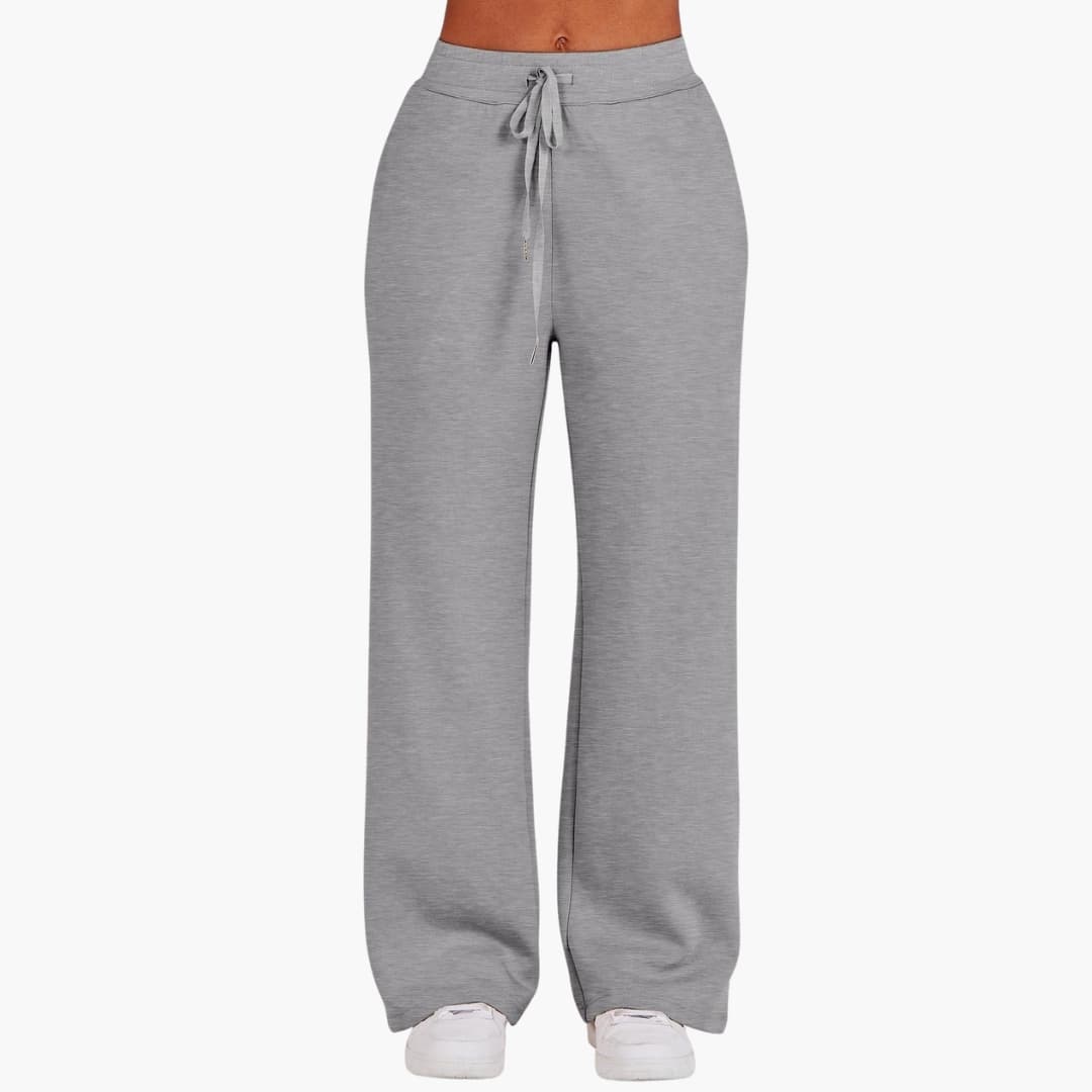 Set Donna Mezza Zip in Tessuto Morbido Pantaloni Larghi