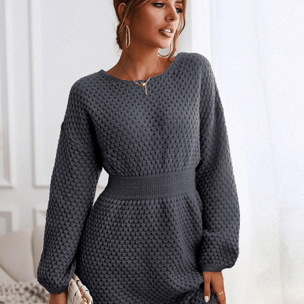 Mini abito Donna in Maglia Manica Lunga Taglio Morbido Aderente