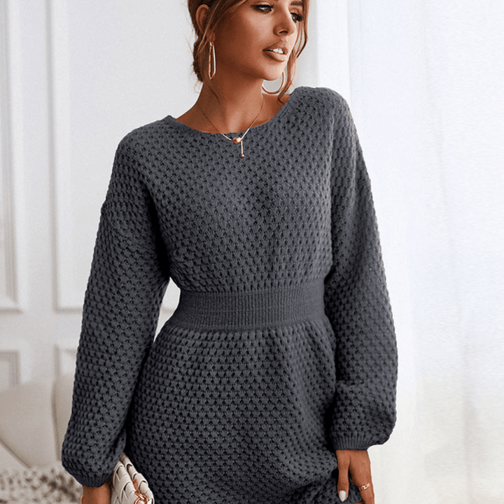 Mini abito Donna in Maglia Manica Lunga Taglio Morbido Aderente