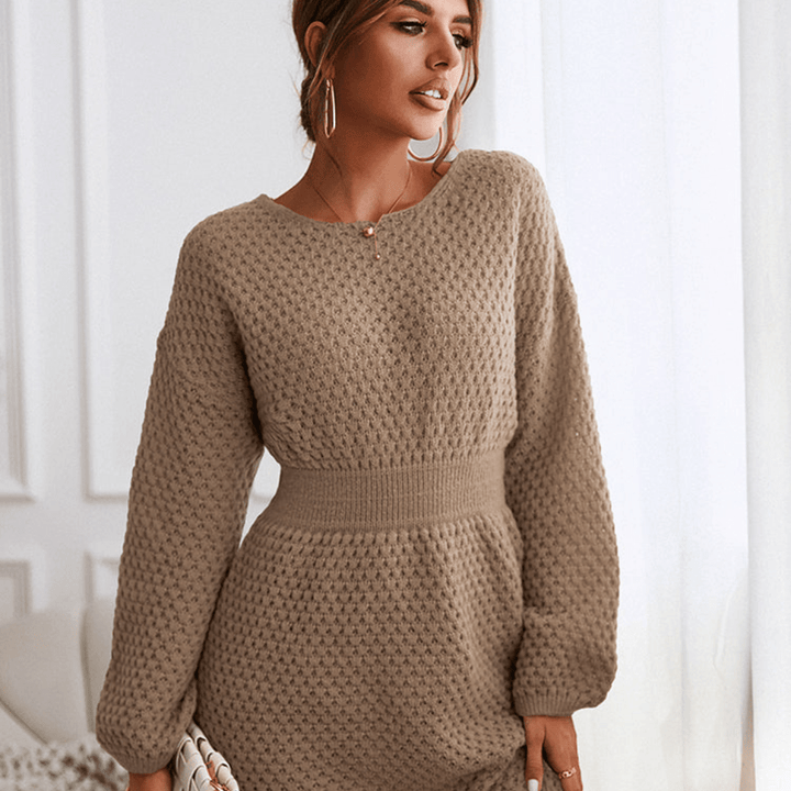 Mini abito Donna in Maglia Manica Lunga Taglio Morbido Aderente - Vesarelli