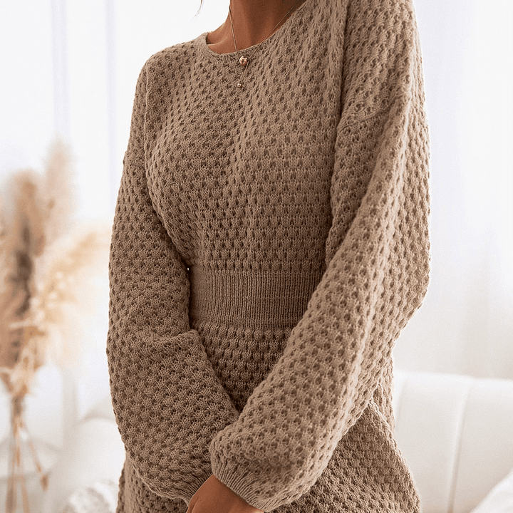 Mini abito Donna in Maglia Manica Lunga Taglio Morbido Aderente