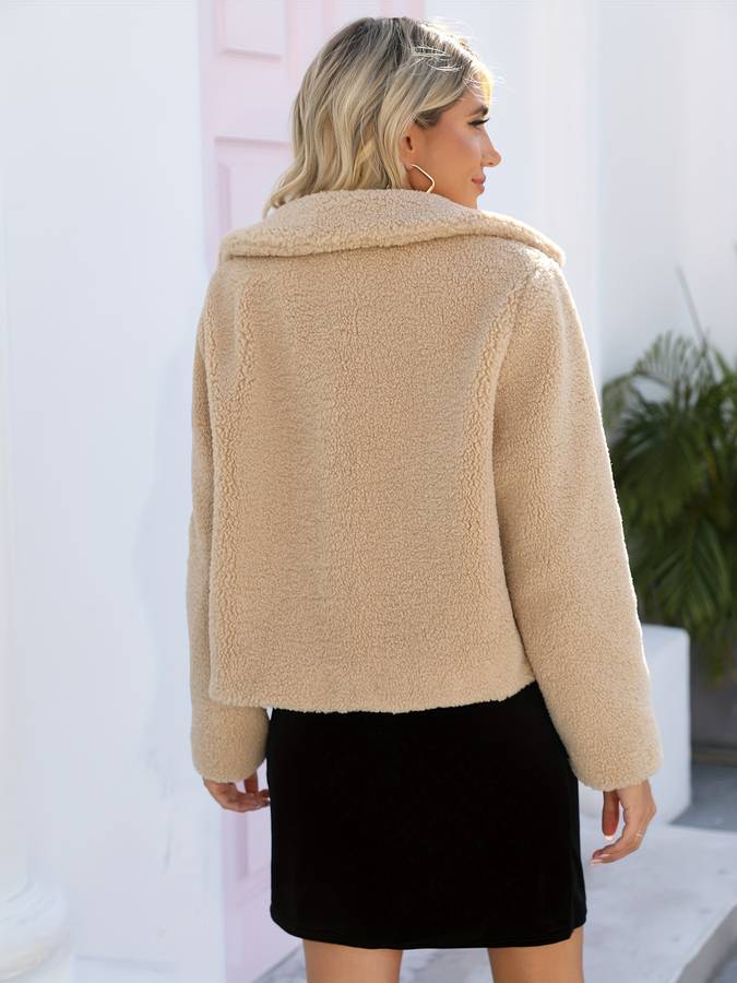 Giacca Donna in Teddy Morbido Confortevole Regular Fit