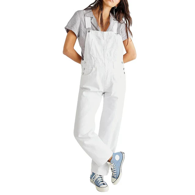 Tuta Donna Denim Casual Vestibilità Comoda