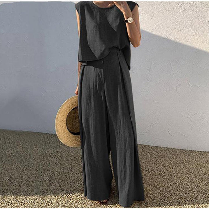 Set Due Pezzi Donna in Lino Casual Vestibilità Comoda