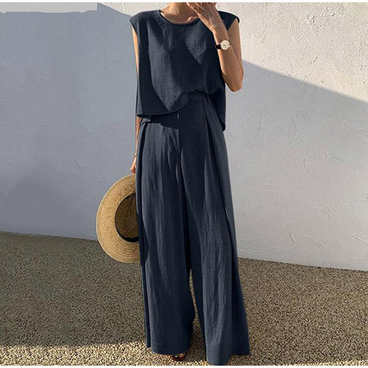 Set Due Pezzi Donna in Lino Casual Vestibilità Comoda