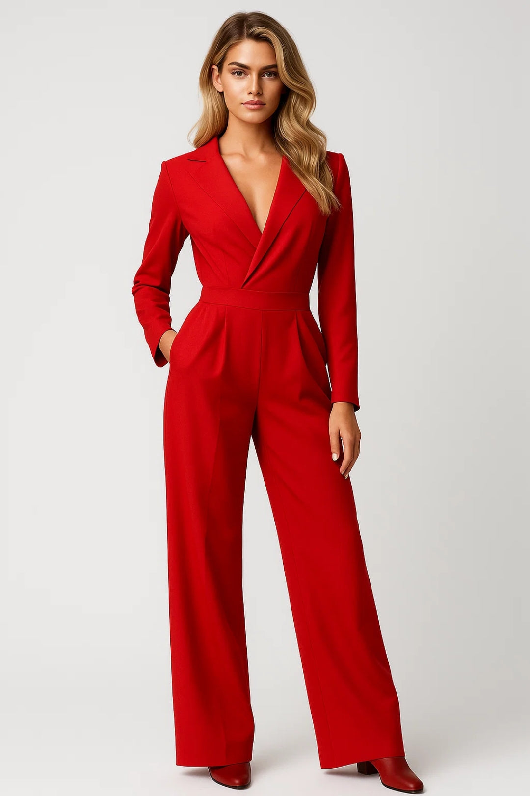 Tuta Donna Elegante Scollo a V Aderente Invernale - Vesarelli