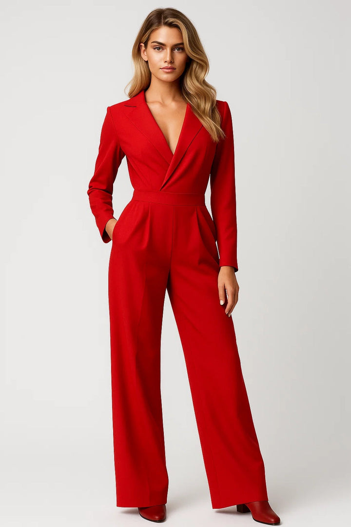 Tuta Donna Elegante Scollo a V Aderente Invernale - Vesarelli