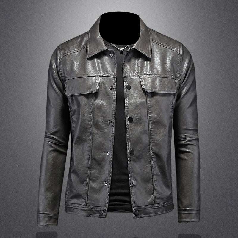 Giacca Biker Uomo Zip Slim Casual
