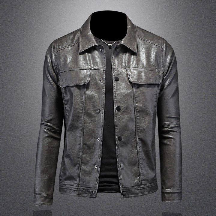 Giacca Biker Uomo Zip Slim Casual