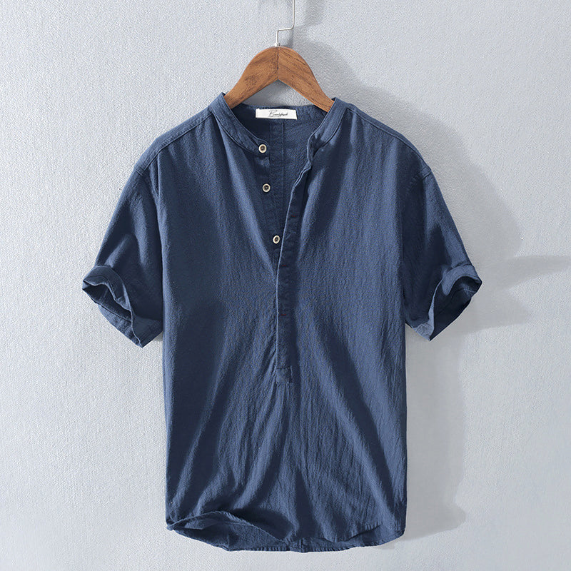 Camicia Popover Uomo Manica Corta Classica