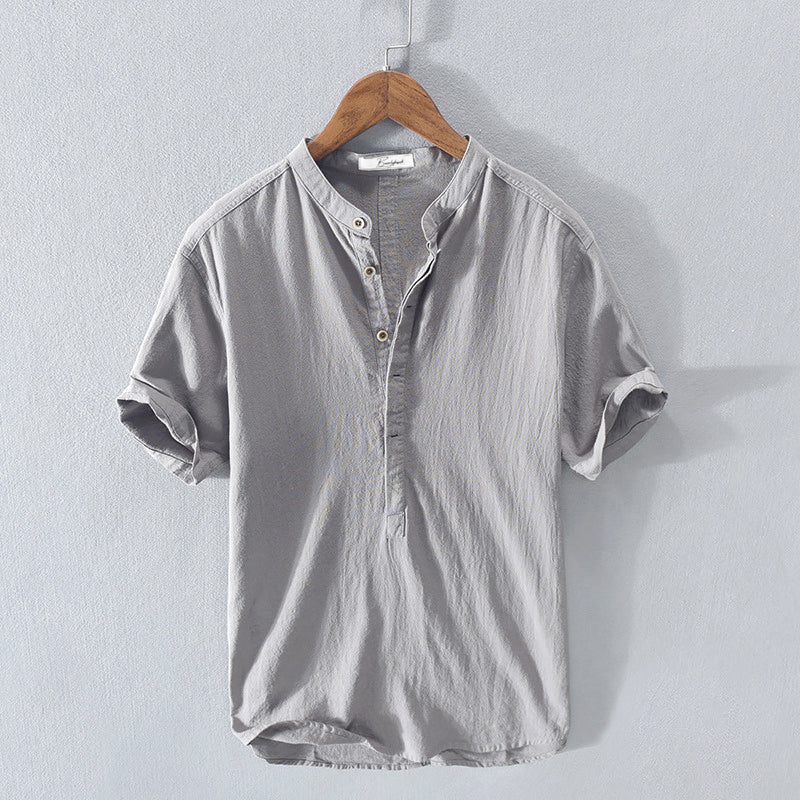 Camicia Popover Uomo Manica Corta Classica