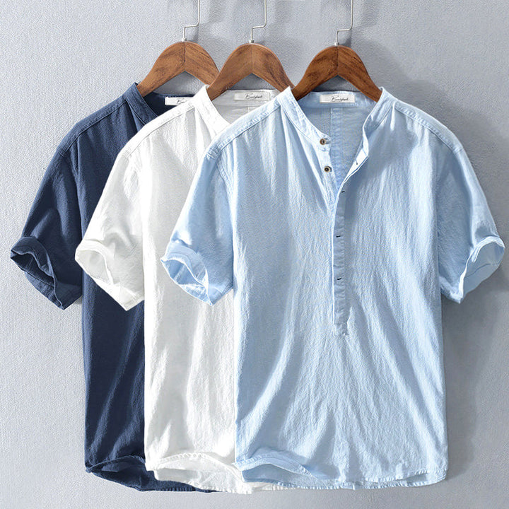 Camicia Popover Uomo Manica Corta Classica