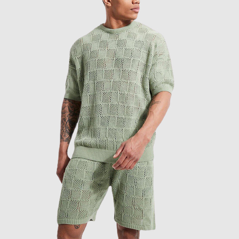 Set Estivo Uomo Maglia Traspirante Manica Corta e Shorts Casual - Vesarelli