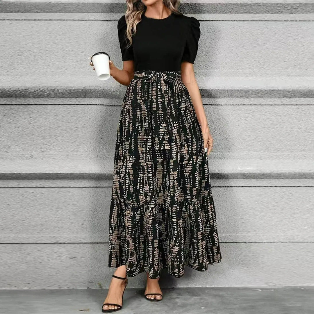 Darela | Abito Lungo Donna Maxi Manica Corta Linea A Floreale 1