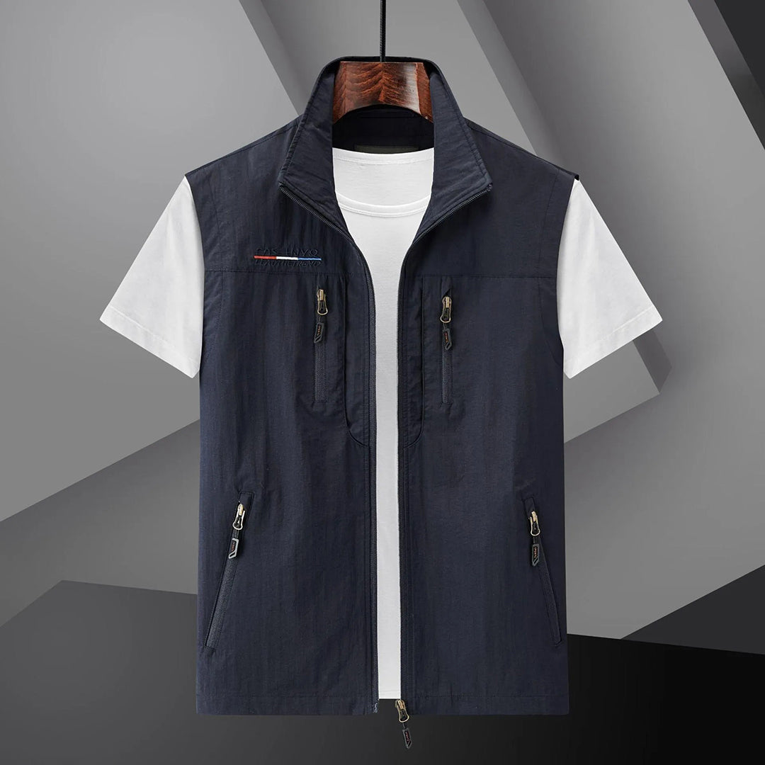 Gilet Uomo Multitasche Tessuto Leggero Estivo per Attività Outdoor - Vesarelli