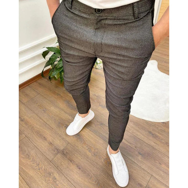 Pantaloni Uomo Slim in Tessuto Stretch Vestibilità Affusolata