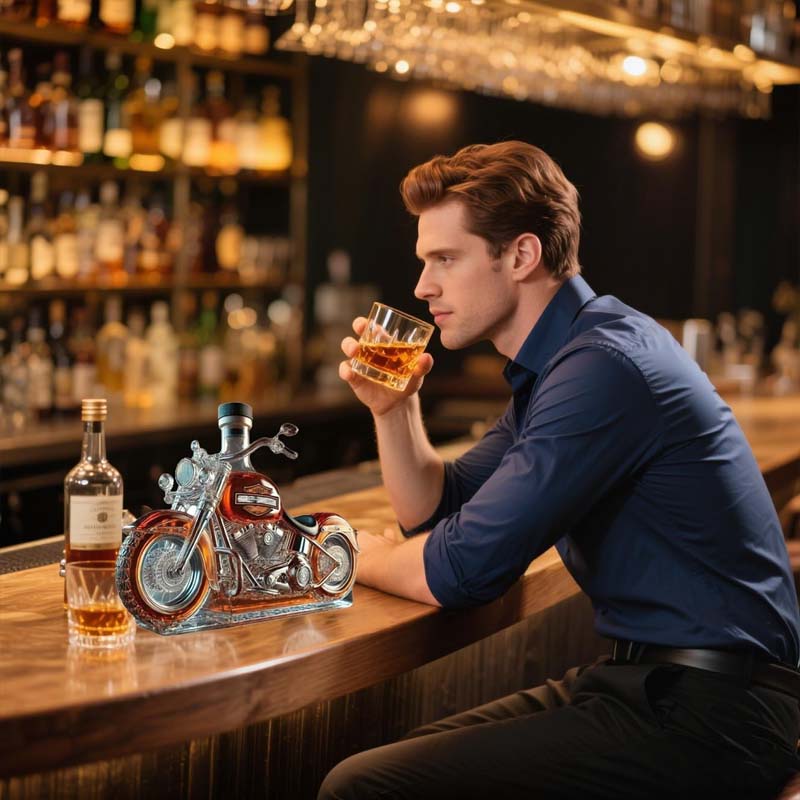 Decanter per whisky a forma di motocicletta Harley per bar di casa 2