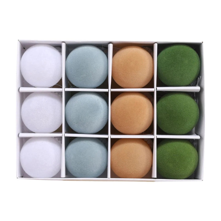 Decorazioni Natale Velluto Palline Floccate Eleganti - Vesarelli