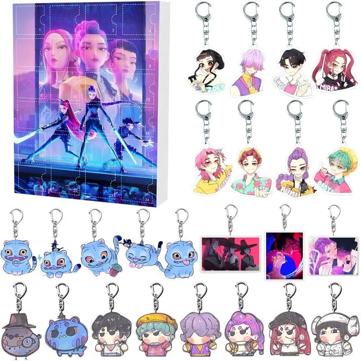 Calendario Avvento Unisex K-Pop Fantasy con Portachiavi Collezione - Vesarelli