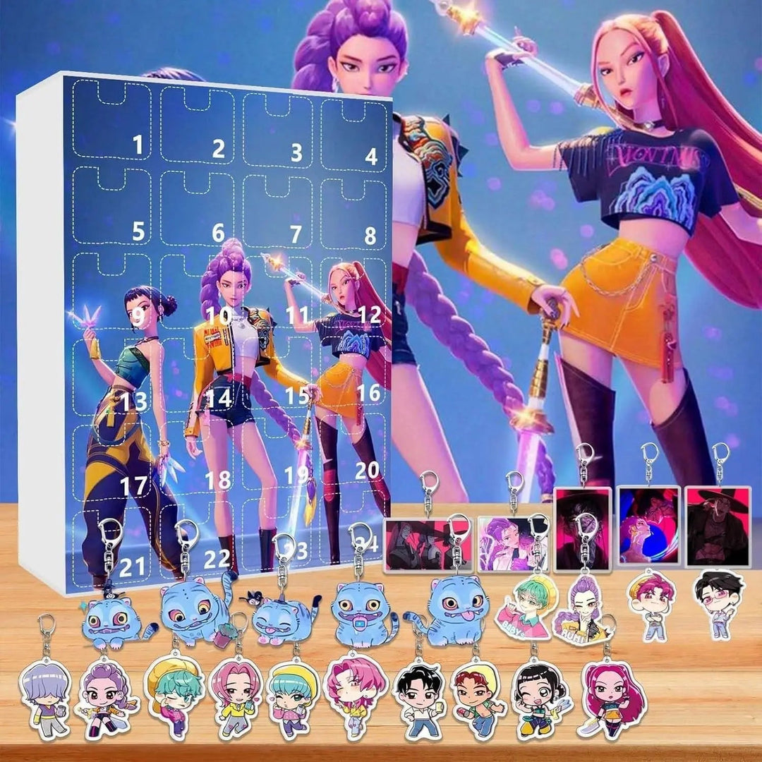 Demonix | Calendario dell'Avvento K-Pop Dark Fantasy unico con 24 portachiavi da collezione 3
