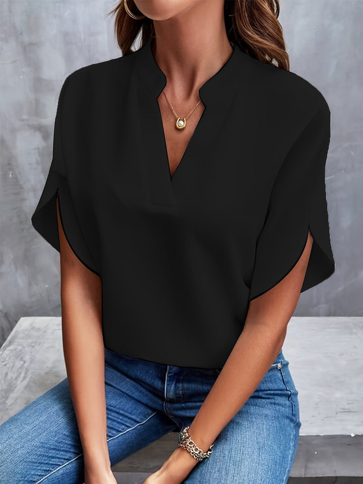 Camicetta Donna Elegante Maniche Corte Slim Fit