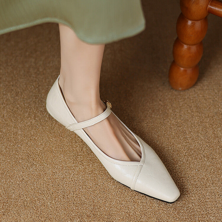 Ballerine Donna Punta Tonda con Cinturino Classiche