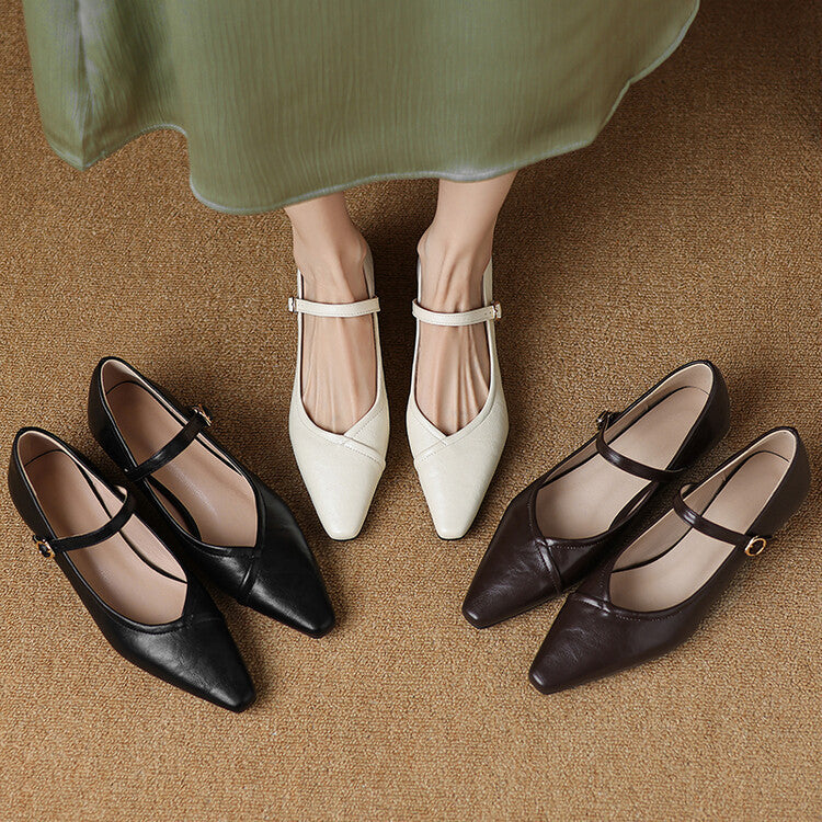 Ballerine Donna Punta Tonda con Cinturino Classiche