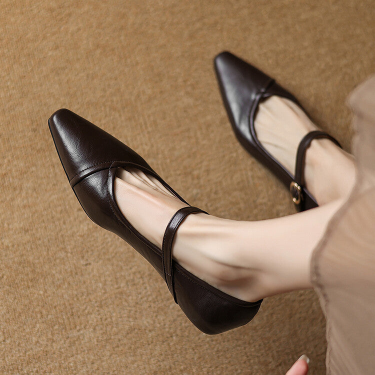 Ballerine Donna Punta Tonda con Cinturino Classiche