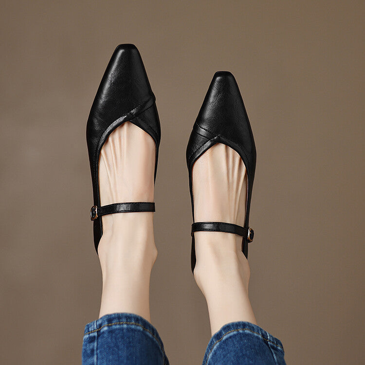 Ballerine Donna Punta Tonda con Cinturino Classiche