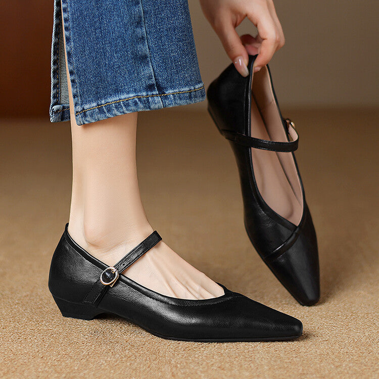 Ballerine Donna Punta Tonda con Cinturino Classiche