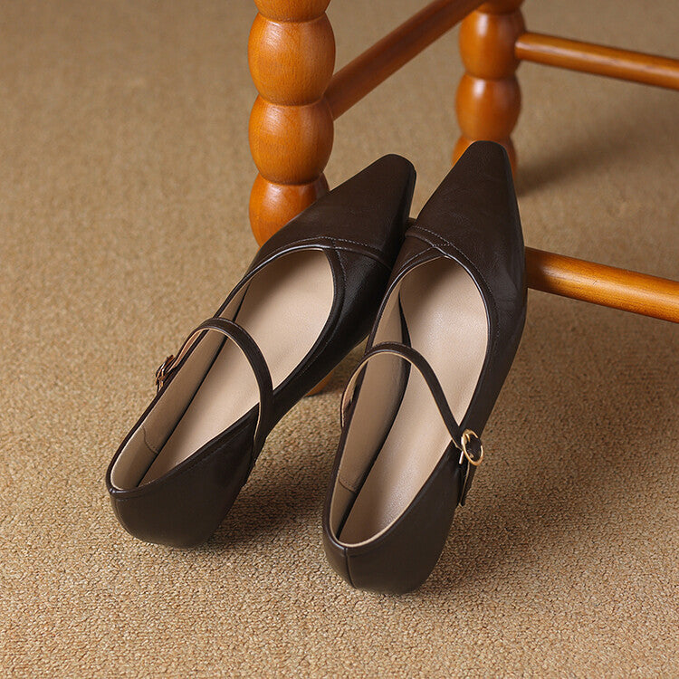 Ballerine Donna Punta Tonda con Cinturino Classiche